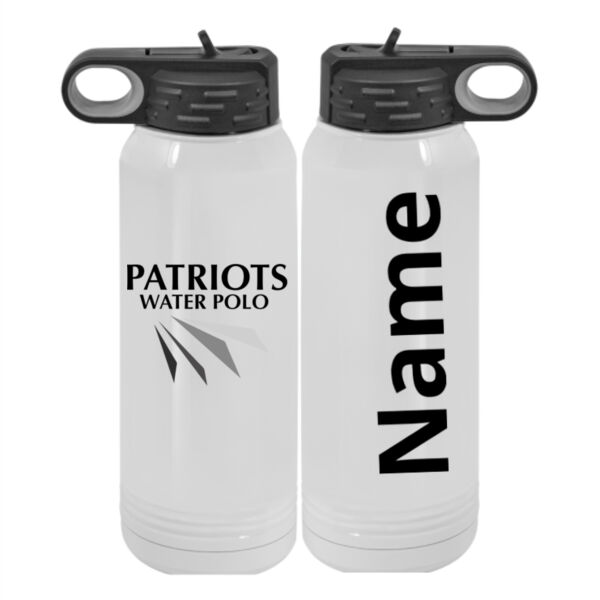 Personalized - Custom 30 oz. NO MIMINUM White Stainless Steel Vacuum Insulated Water Bottle Thumbnail