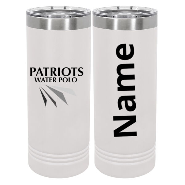 Personalized - 22 oz Stainless White Skinny Tumbler with Slider Lid Thumbnail