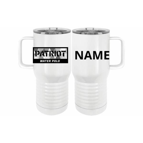 Personalized - 20 oz. Insulated Stainless White Travel Mug w/Slider Lid Thumbnail