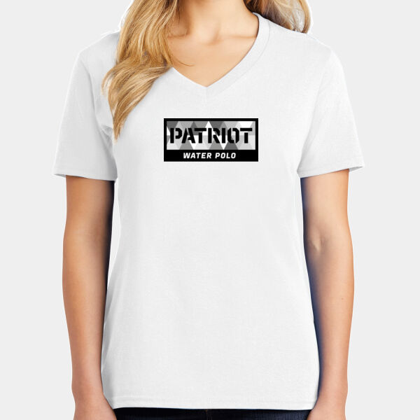 Banner Logo - Ladies Core Cotton V-Neck Tee Thumbnail