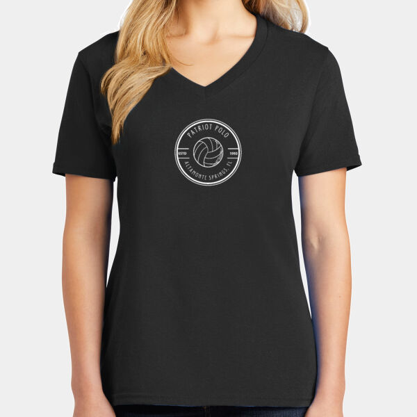Circle Logo - Ladies Core Cotton V-Neck Tee Thumbnail