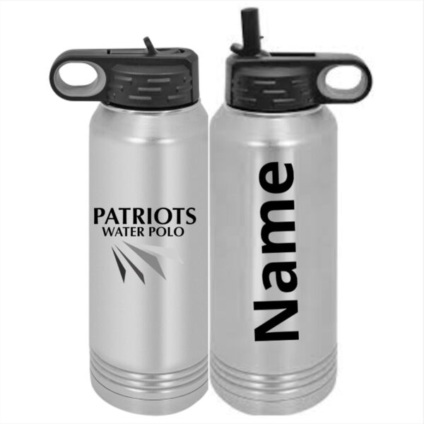 Personalized -  Custom 30 oz. NO MINIMUM Silver Stainless Steel Vacuum Insulated Water Bottle Thumbnail