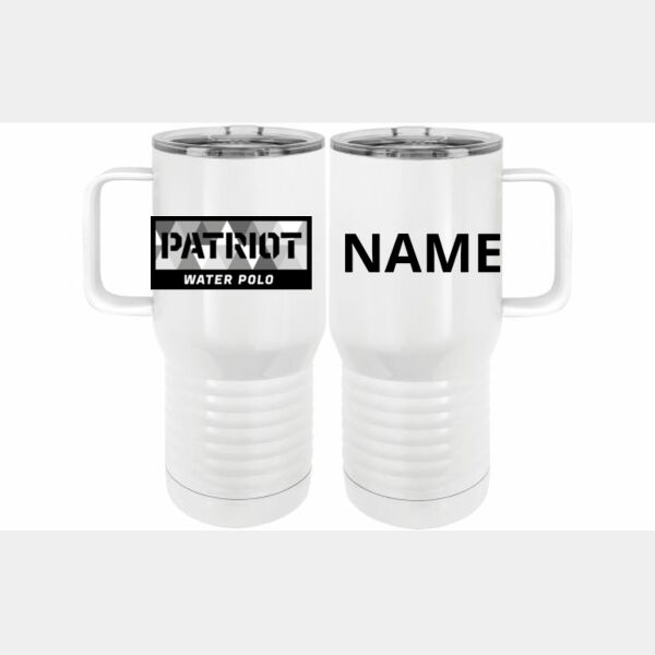Personalized - 20 oz. Insulated Stainless White Travel Mug w/Slider Lid Thumbnail